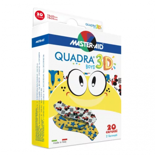 Master Aid Quadra Kids Boys 3D Παιδικά Τσιρότα Με Σχέδια Για Αγόρια 20 τεμάχια
